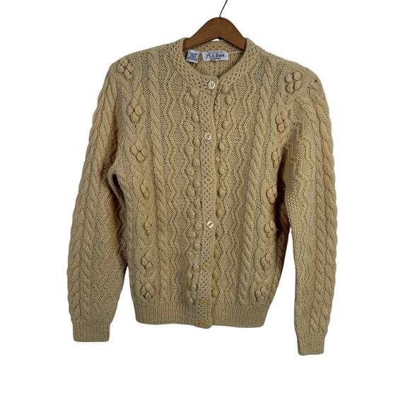 Vintage 80s Jos A Bank Clothiers Women 100% Wool Cardigan Sweater Size Small - Picture 1 of 6